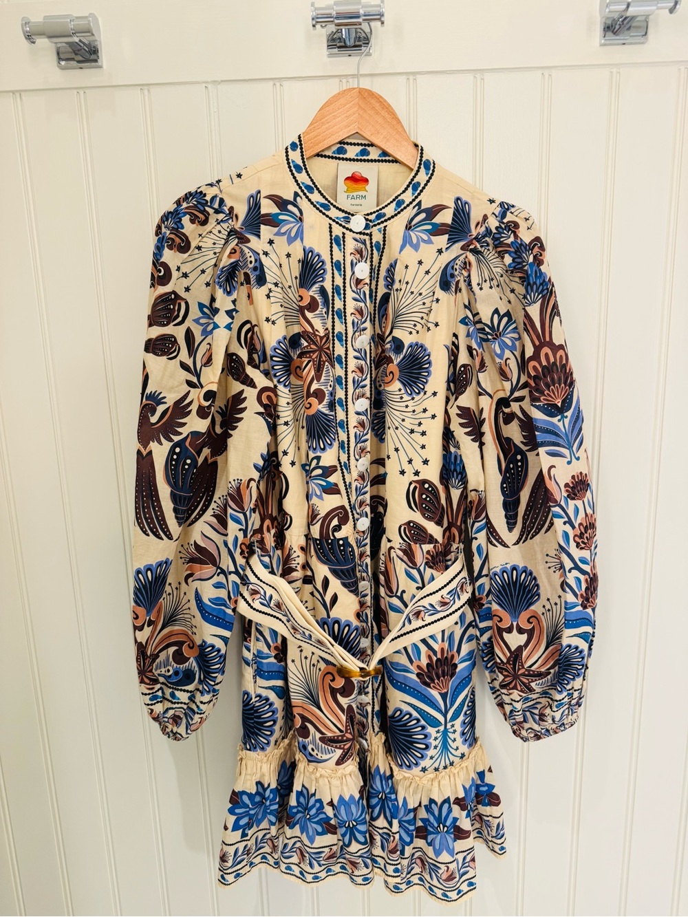 FARM Rio Long Sleeve Belted Mini Dress | Size Small | Perfect Condition - Picture 2 of 9